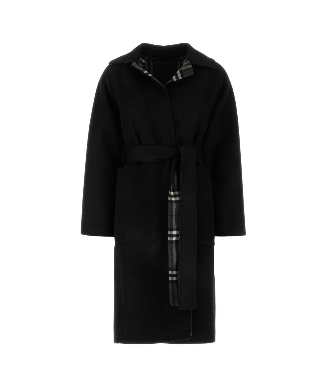 BURBERRY Черное шерстяное пальто, фото 1