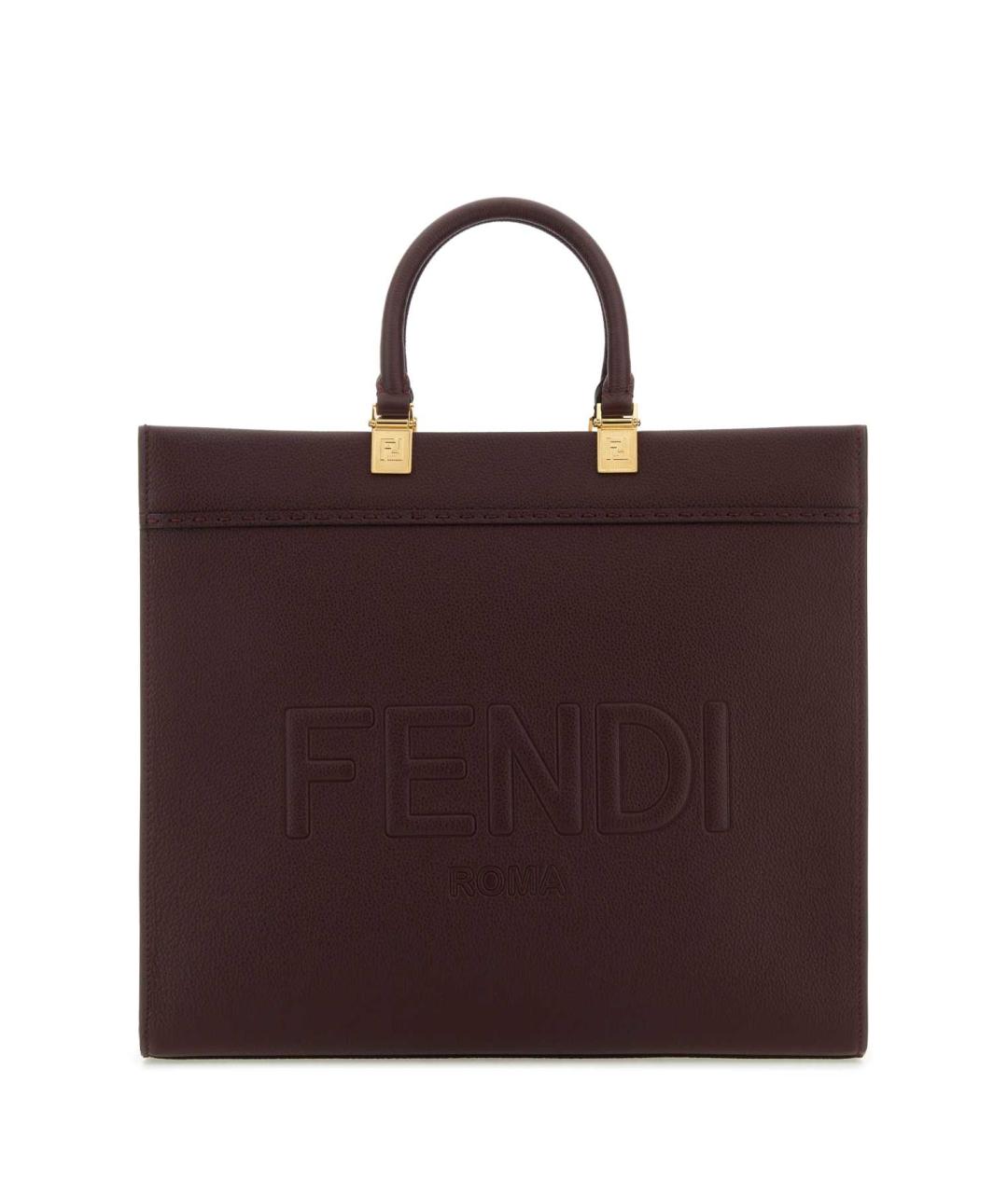 FENDI Фиолетовая кожаная сумка тоут, фото 1