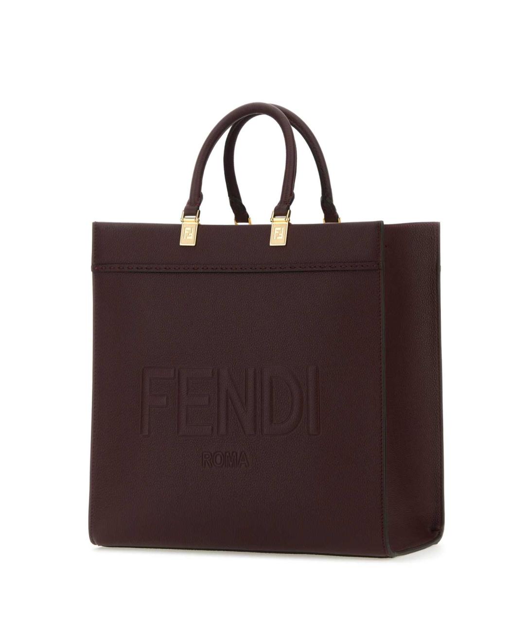 FENDI Фиолетовая кожаная сумка тоут, фото 2