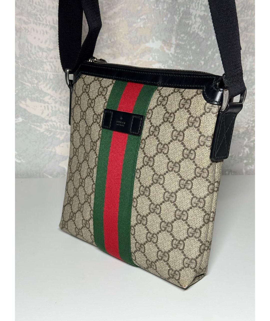 GUCCI Бежевая кожаная сумка на плечо, фото 8