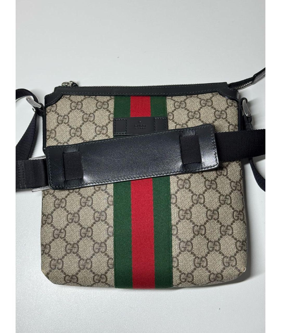 GUCCI Бежевая кожаная сумка на плечо, фото 6