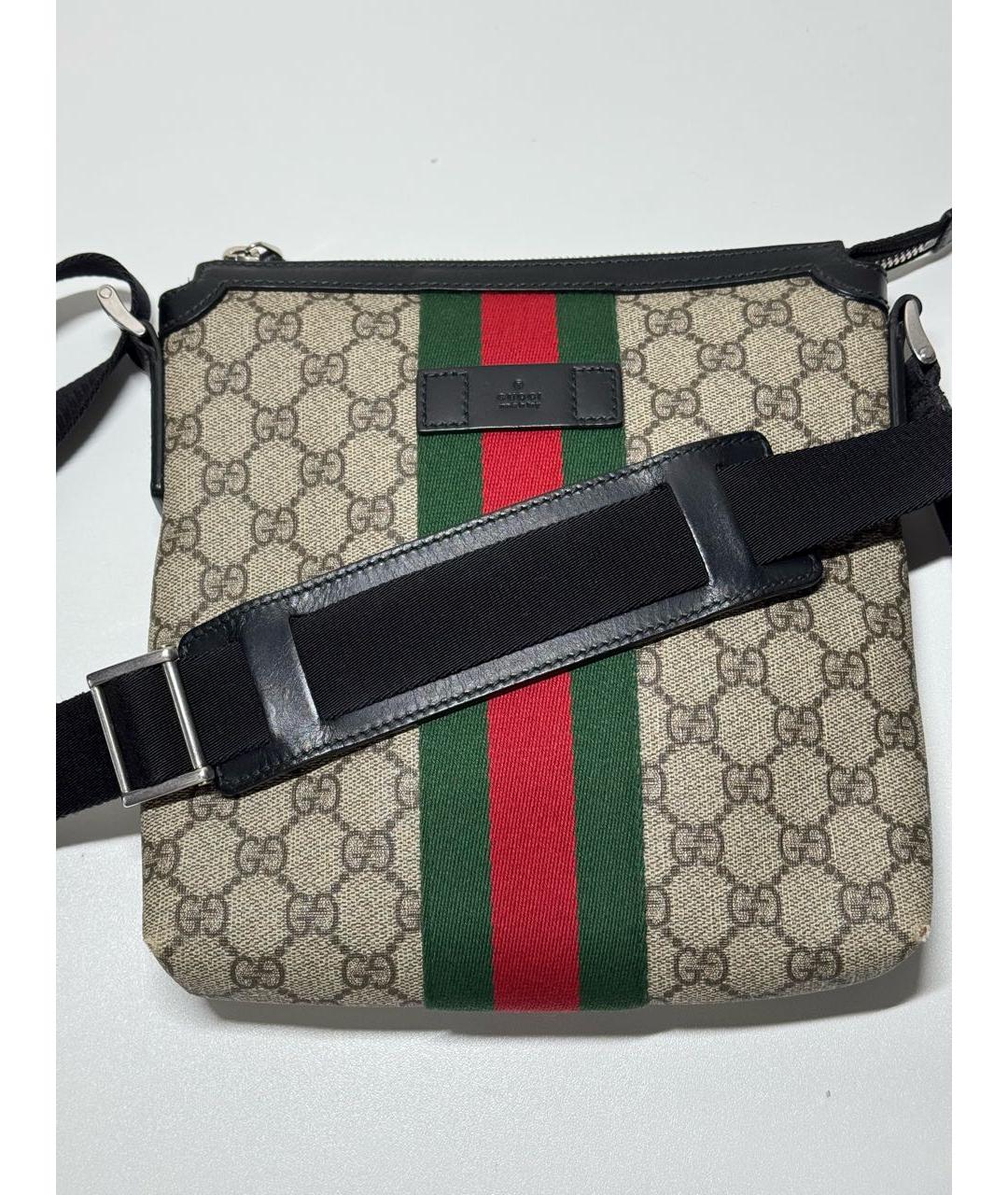 GUCCI Бежевая кожаная сумка на плечо, фото 7