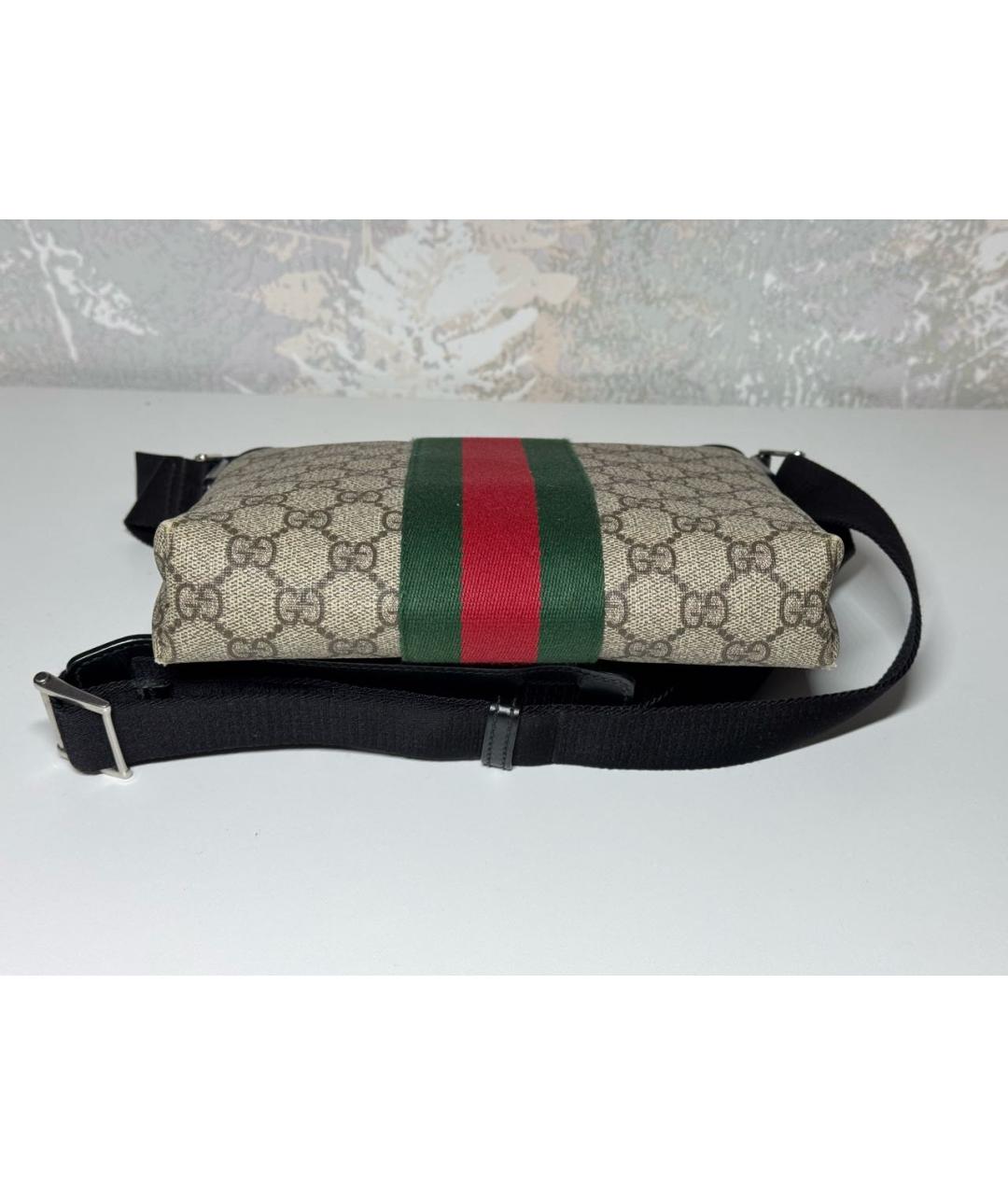 GUCCI Бежевая кожаная сумка на плечо, фото 5