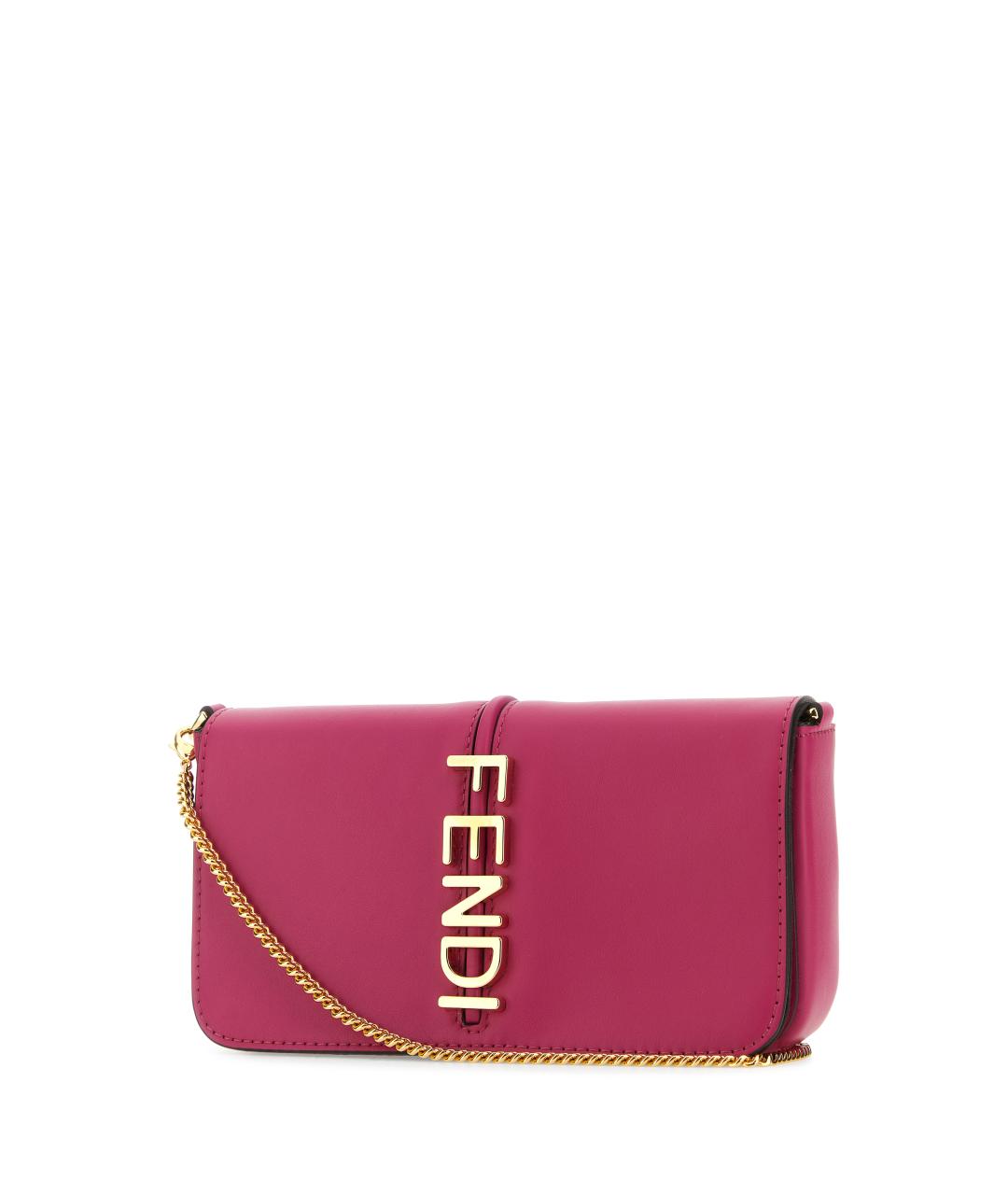 FENDI Розовый кожаный кошелек, фото 2