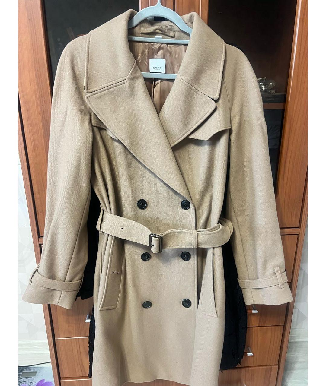 BURBERRY Бежевое шерстяное пальто, фото 2