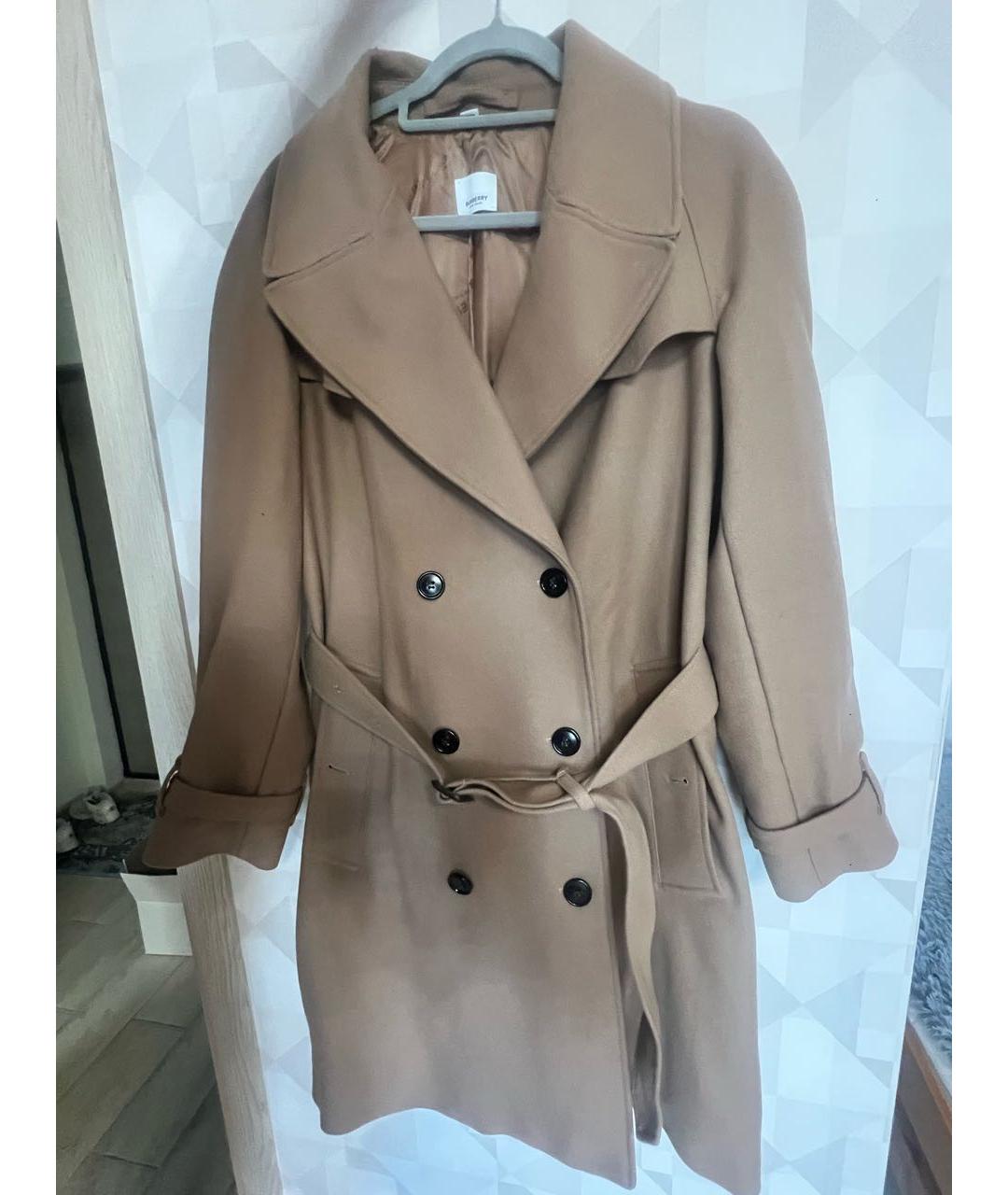BURBERRY Бежевое шерстяное пальто, фото 5