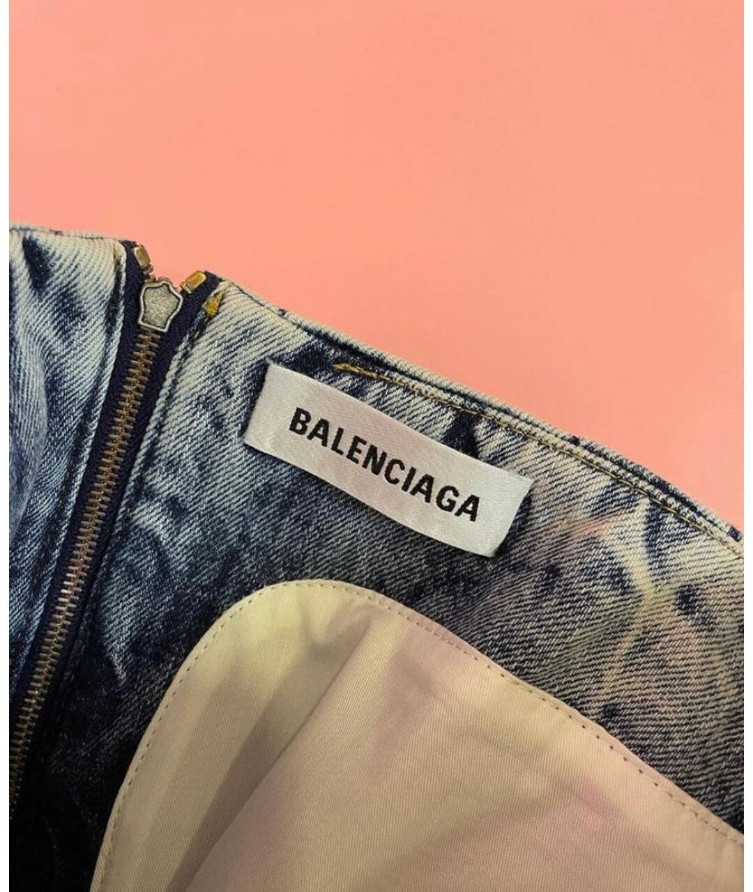 BALENCIAGA Голубая деним юбка миди, фото 5