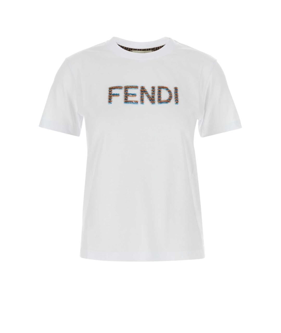 FENDI Белая хлопковая футболка, фото 1