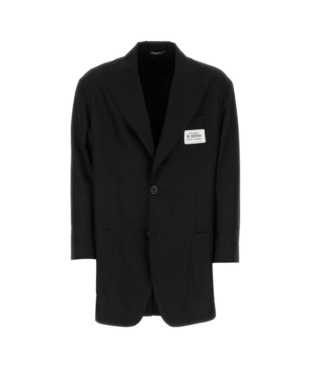 DOLCE&GABBANA Черный хлопковый пиджак, фото 1