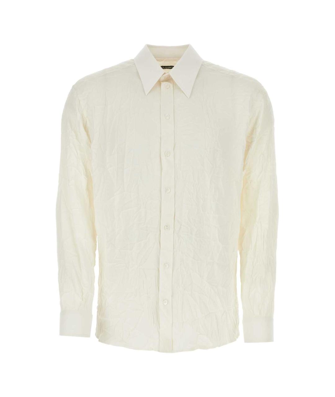 DOLCE&GABBANA Белая шелковая кэжуал рубашка, фото 1