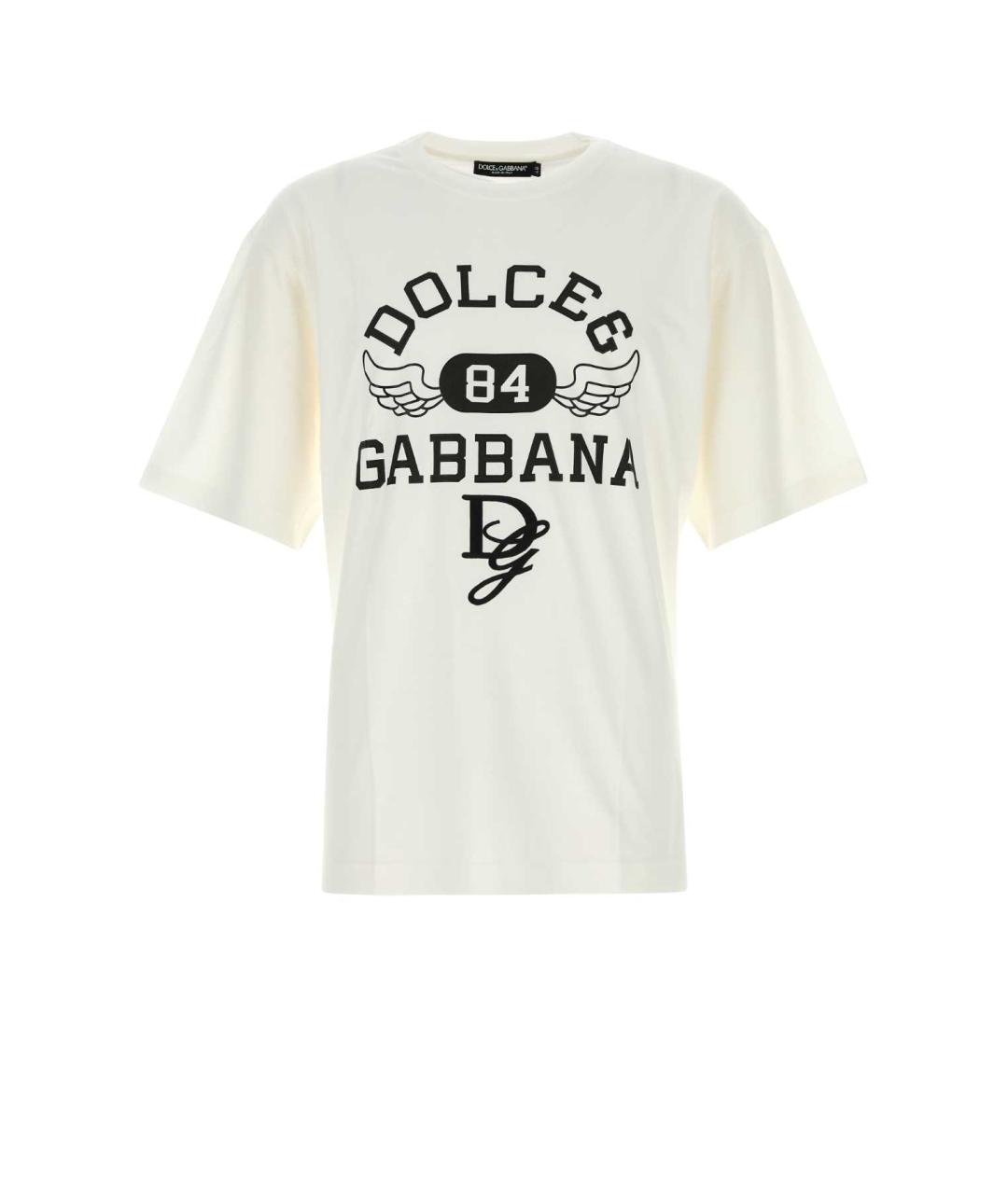 DOLCE&GABBANA Белая хлопковая футболка, фото 1