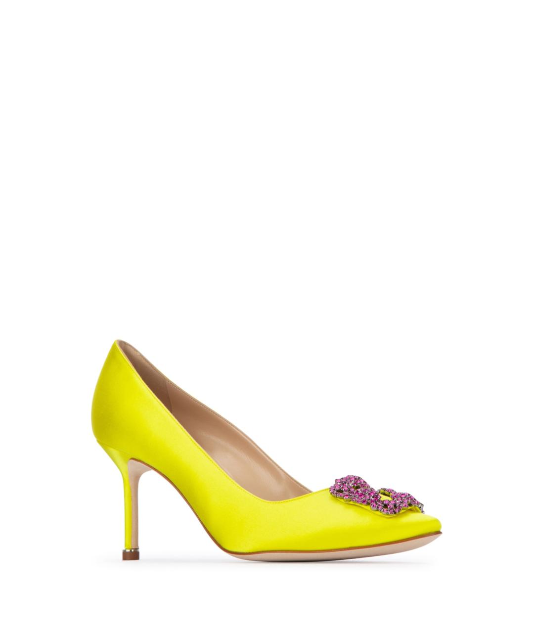 MANOLO BLAHNIK Желтые текстильные туфли, фото 2