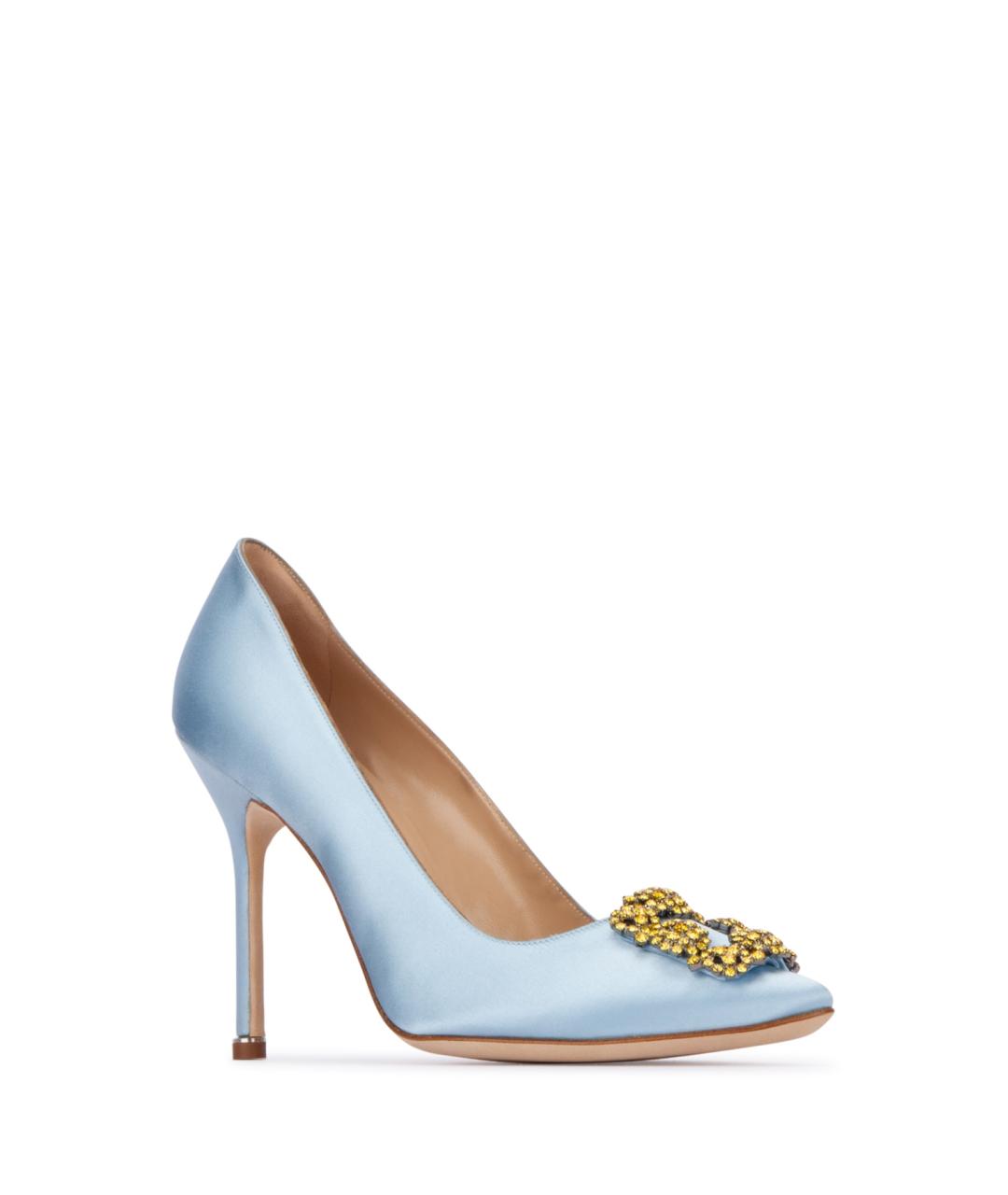 MANOLO BLAHNIK Голубые текстильные туфли, фото 2