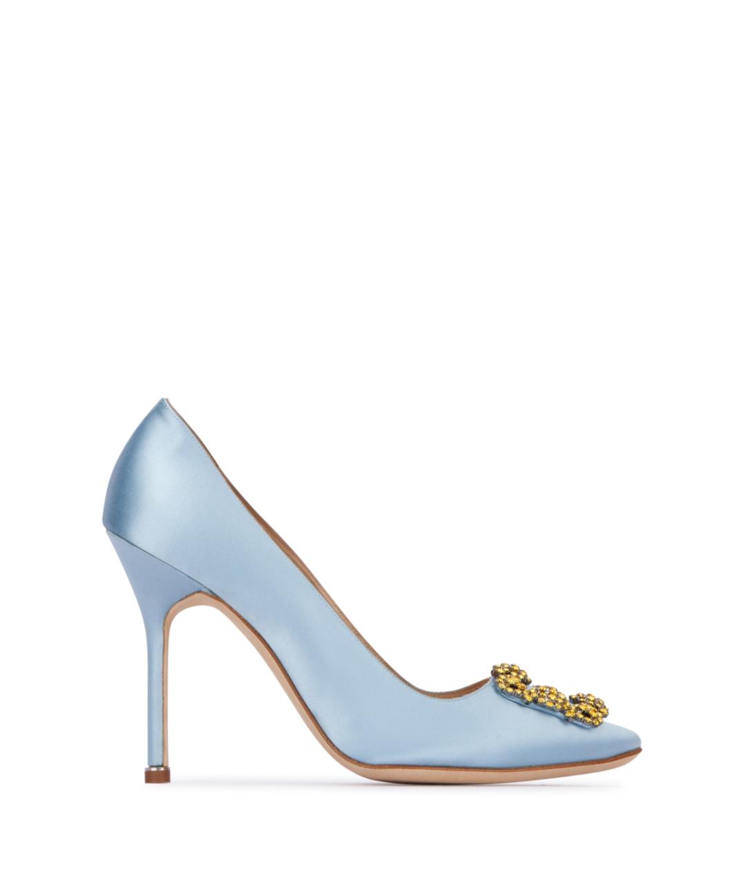 MANOLO BLAHNIK Голубые текстильные туфли, фото 1