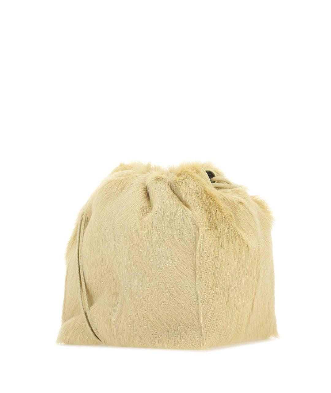 JIL SANDER Желтая меховая сумка через плечо, фото 2