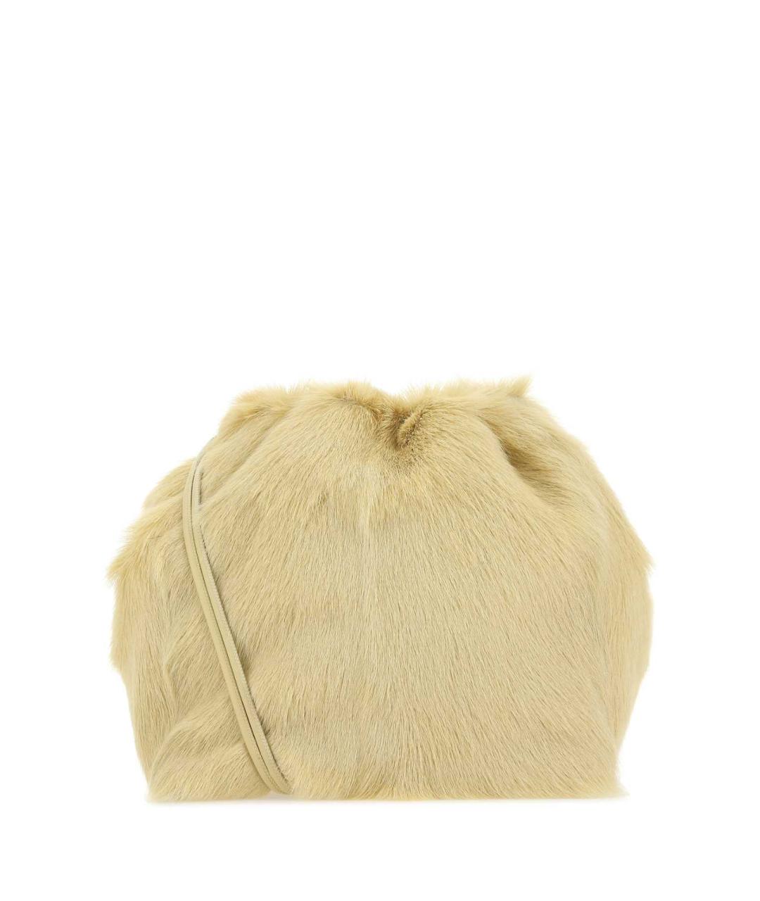 JIL SANDER Желтая меховая сумка через плечо, фото 3