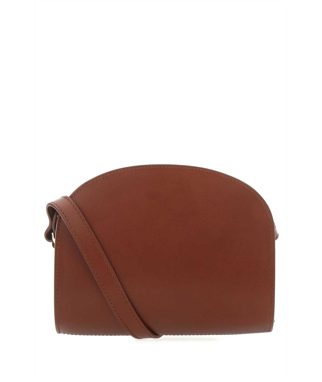 A.P.C. Коричневая кожаная сумка через плечо, фото 3