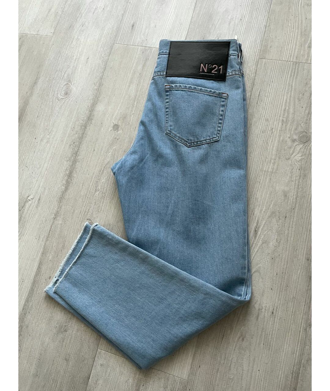 №21 Голубые прямые джинсы, фото 5