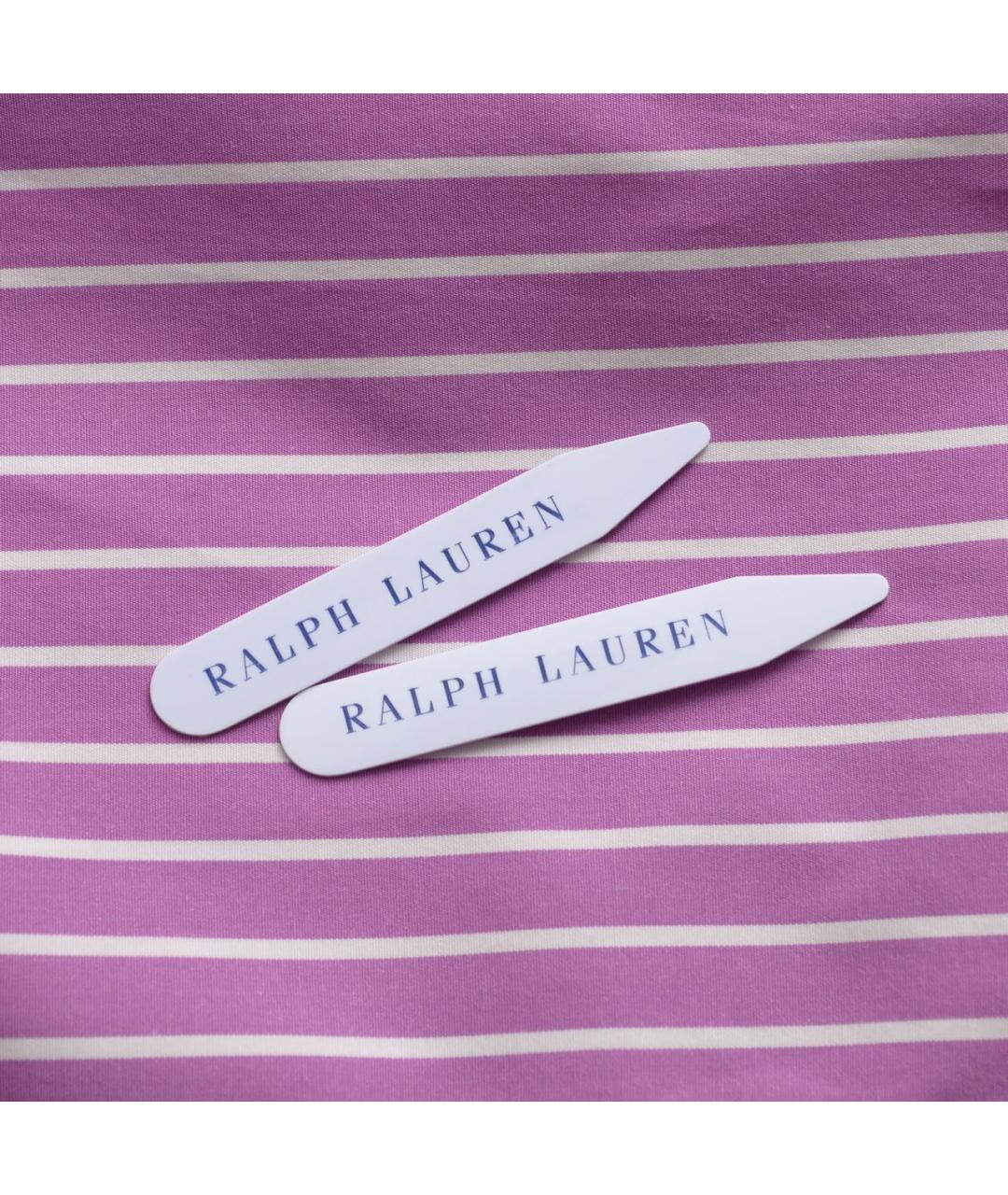 RALPH LAUREN PURPLE LABEL Фиолетовая хлопковая классическая рубашка, фото 8