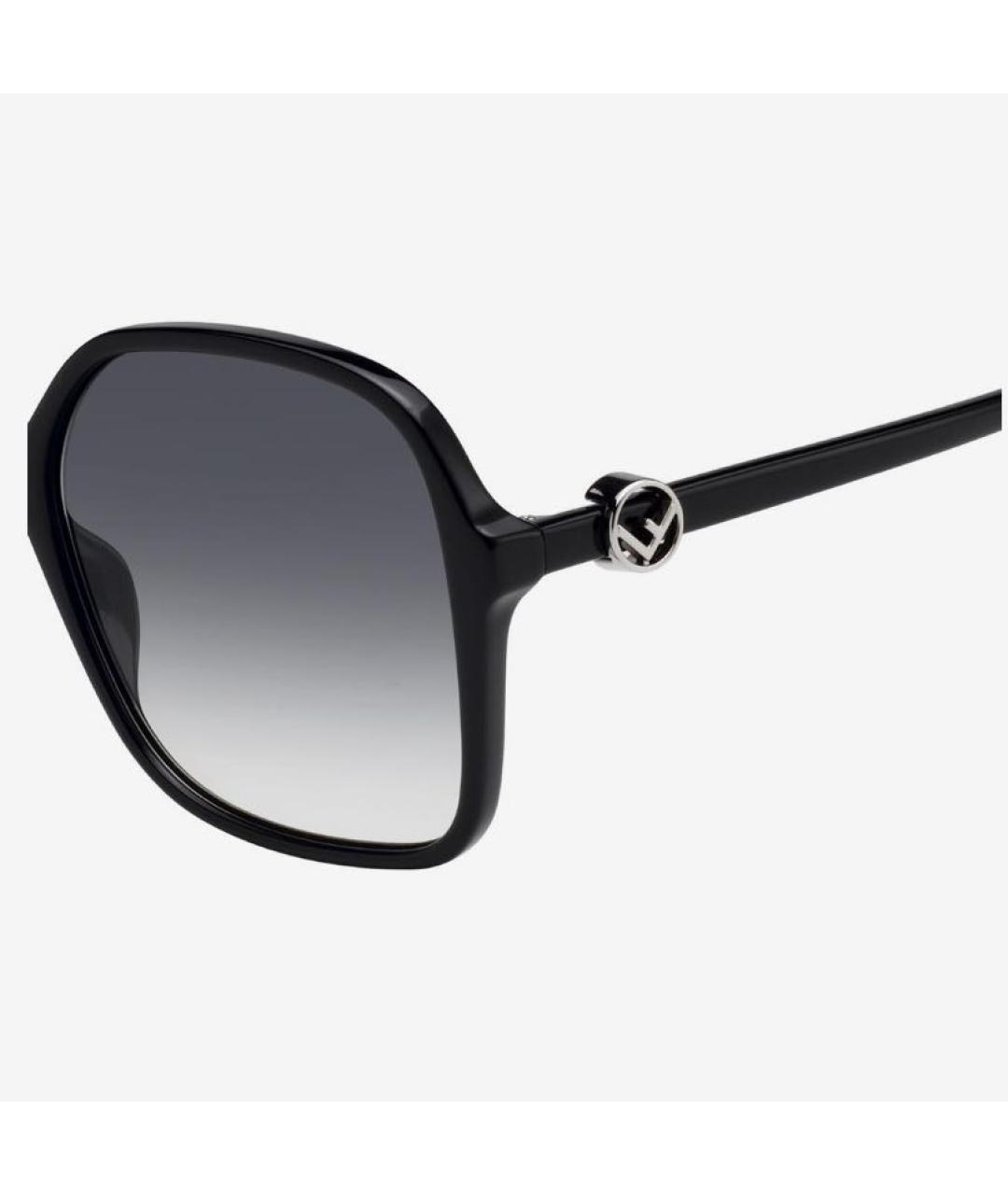 FENDI Черные пластиковые солнцезащитные очки, фото 4