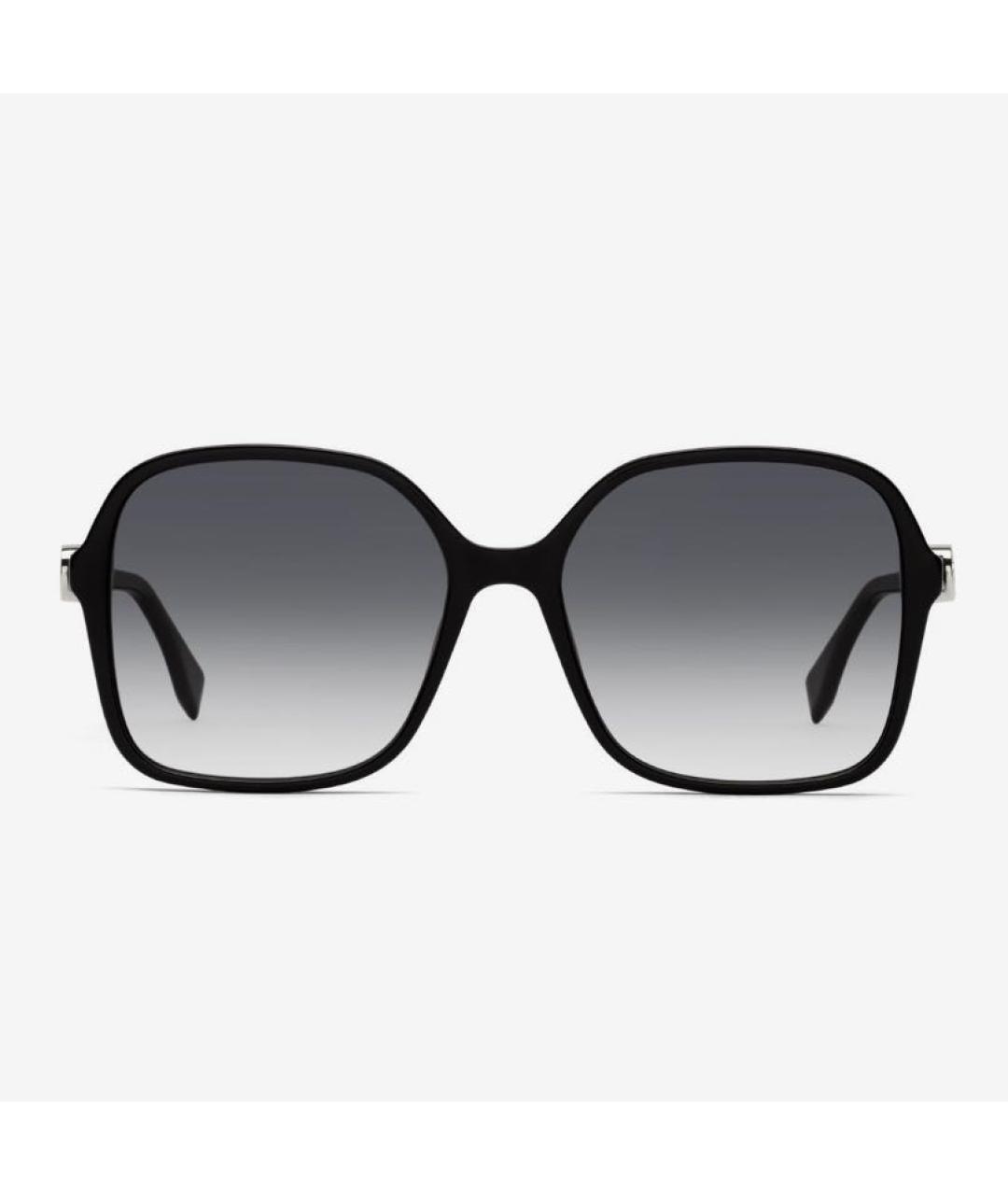 FENDI Черные пластиковые солнцезащитные очки, фото 2