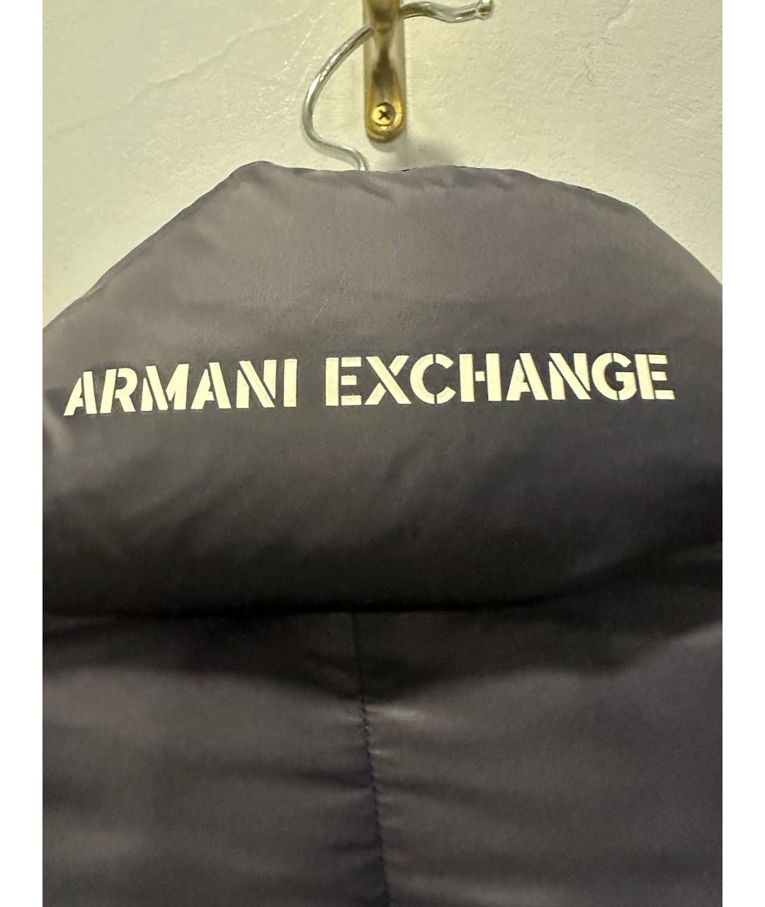 ARMANI EXCHANGE Темно-синий полиэстеровый пуховик, фото 4