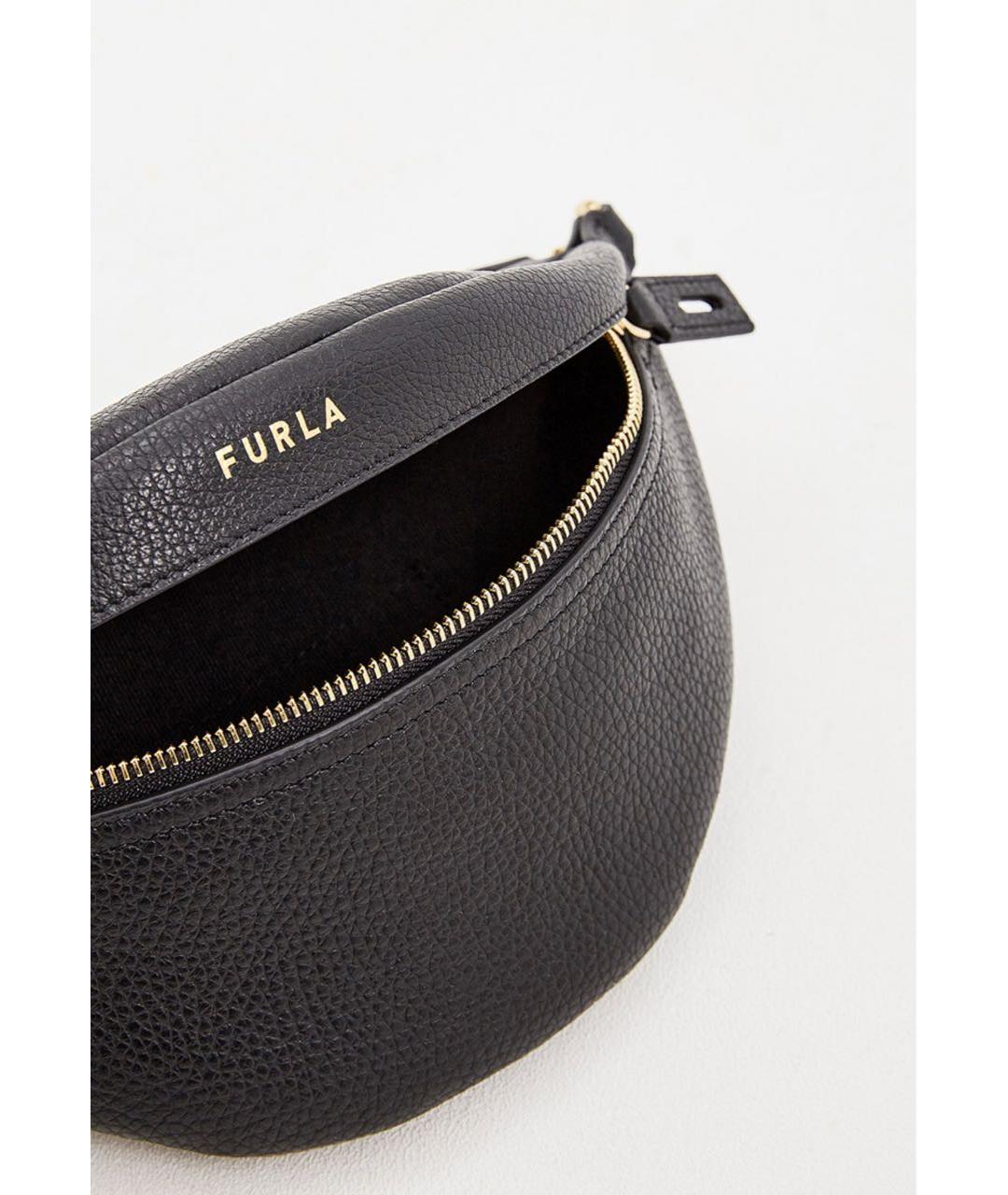 FURLA Черная кожаная поясная сумка, фото 6