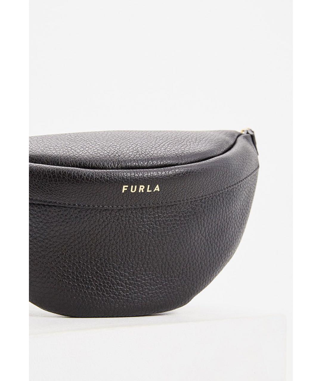 FURLA Черная кожаная поясная сумка, фото 3