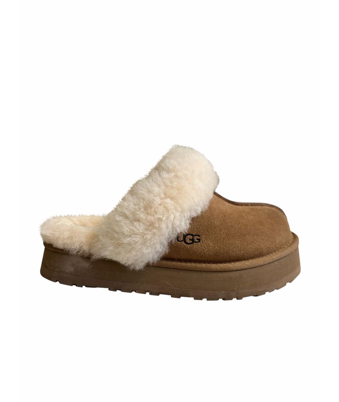 UGG AUSTRALIA Коричневые замшевые сабо, фото 1