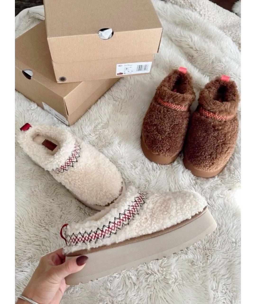 UGG AUSTRALIA Бежевые кожаные ботинки, фото 7
