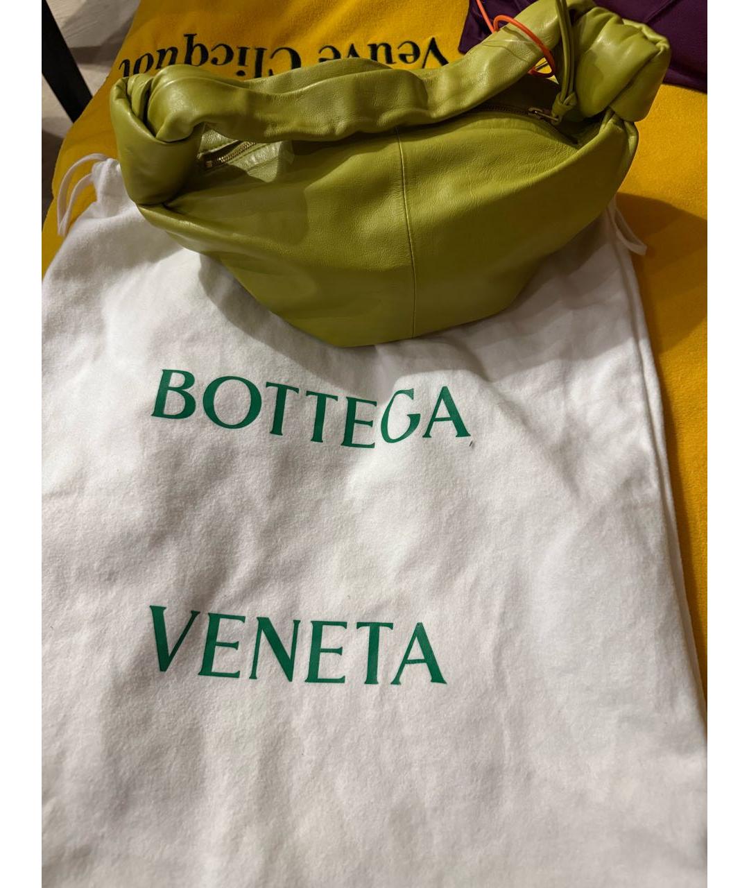 BOTTEGA VENETA Зеленая сумка через плечо из лакированной кожи, фото 2