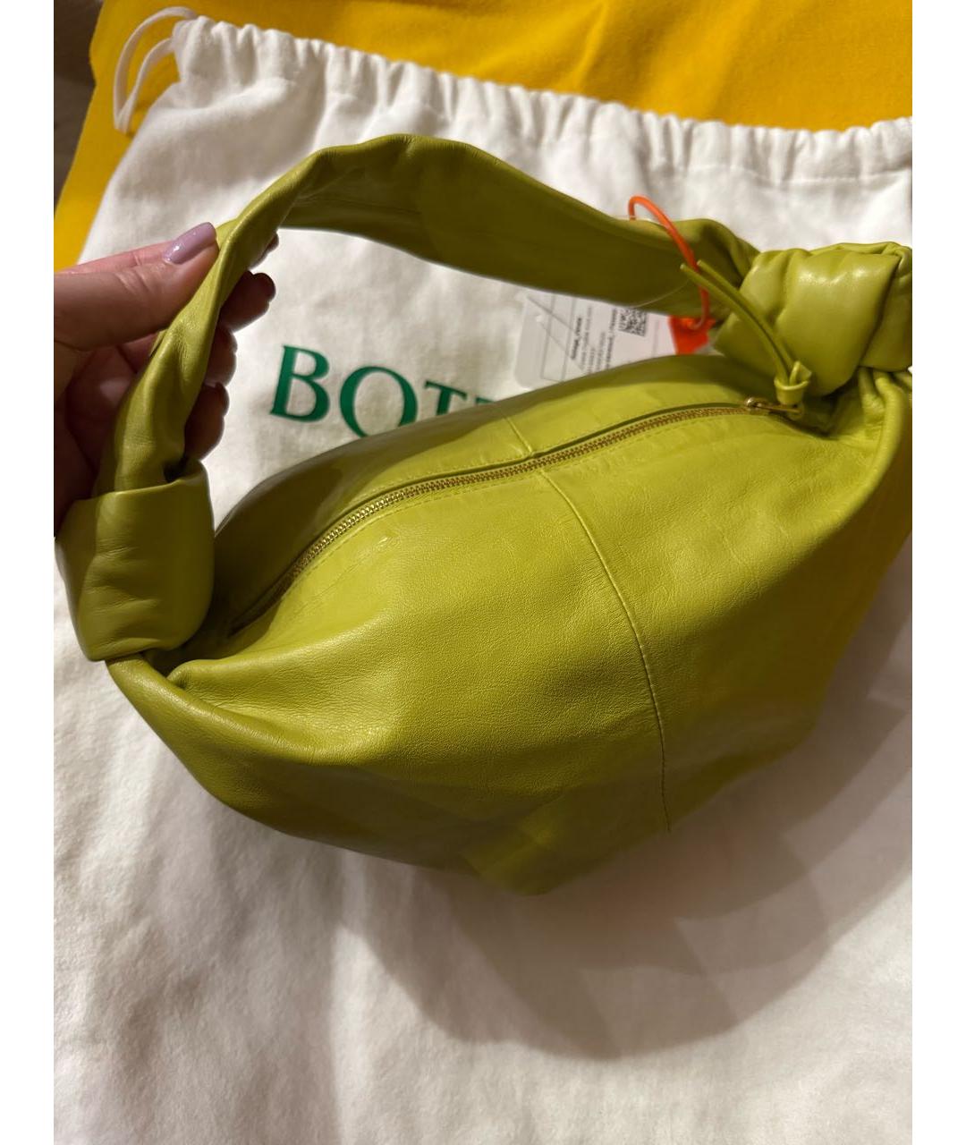 BOTTEGA VENETA Зеленая сумка через плечо из лакированной кожи, фото 5