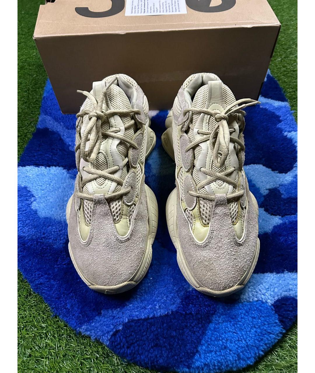 ADIDAS YEEZY Салатовые замшевые низкие кроссовки / кеды, фото 3