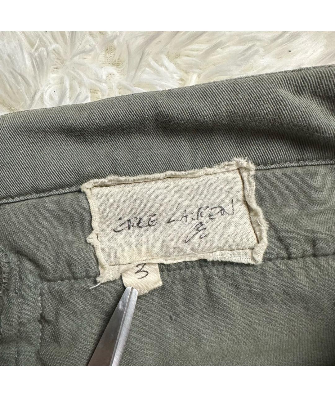 GREG LAUREN Зеленые хлопковые повседневные брюки, фото 3