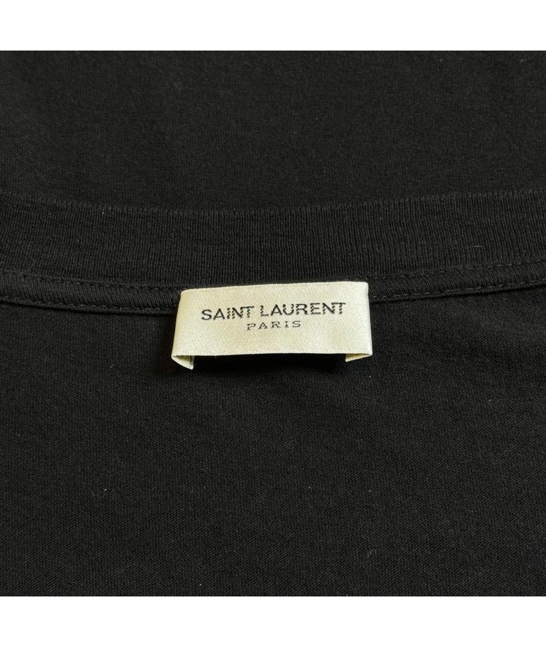 SAINT LAURENT Черная хлопковая футболка, фото 5