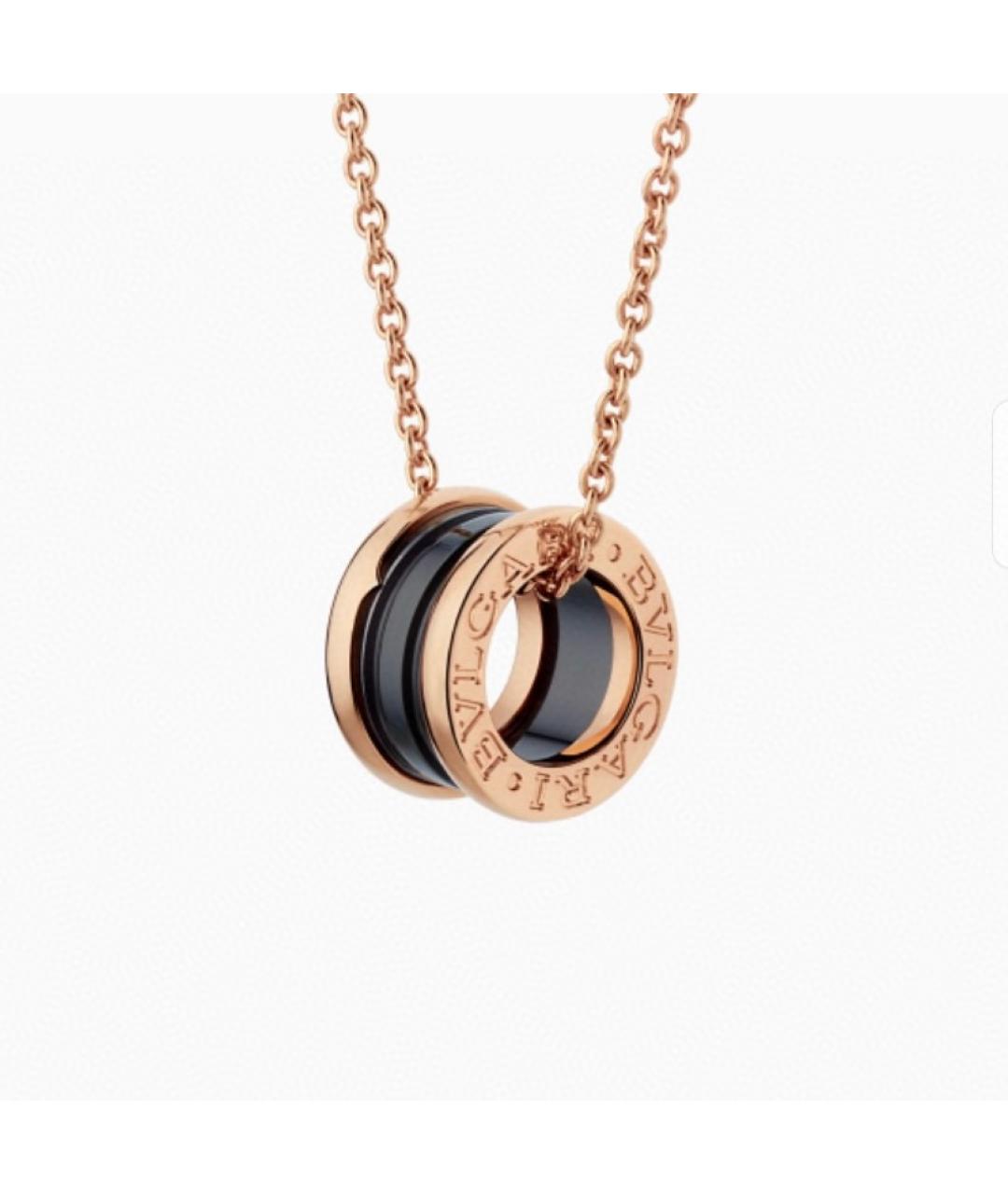 BVLGARI Черная подвеска из розового золота, фото 6