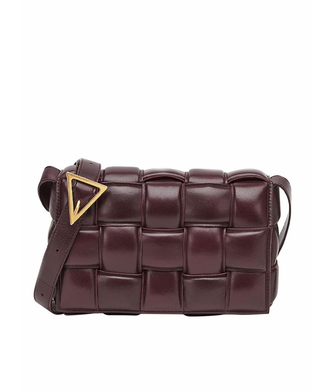 BOTTEGA VENETA Бордовая кожаная сумка через плечо, фото 1