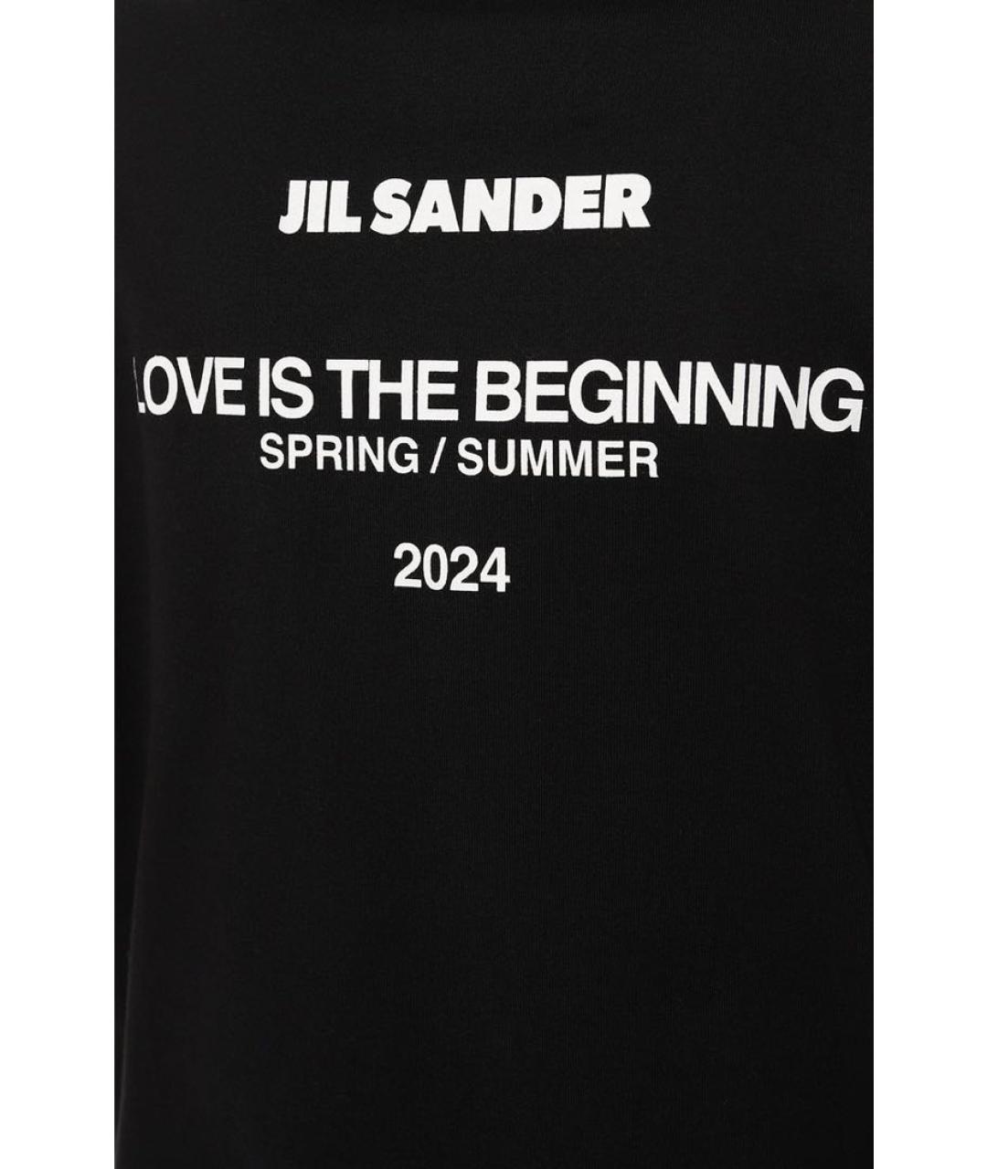 JIL SANDER Черная хлопковая футболка, фото 4