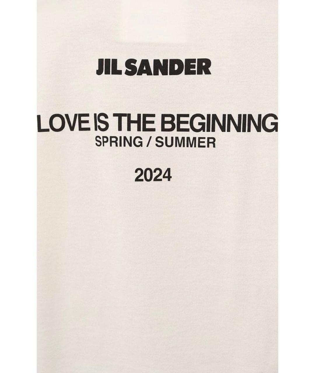 JIL SANDER Белая хлопковая футболка, фото 4