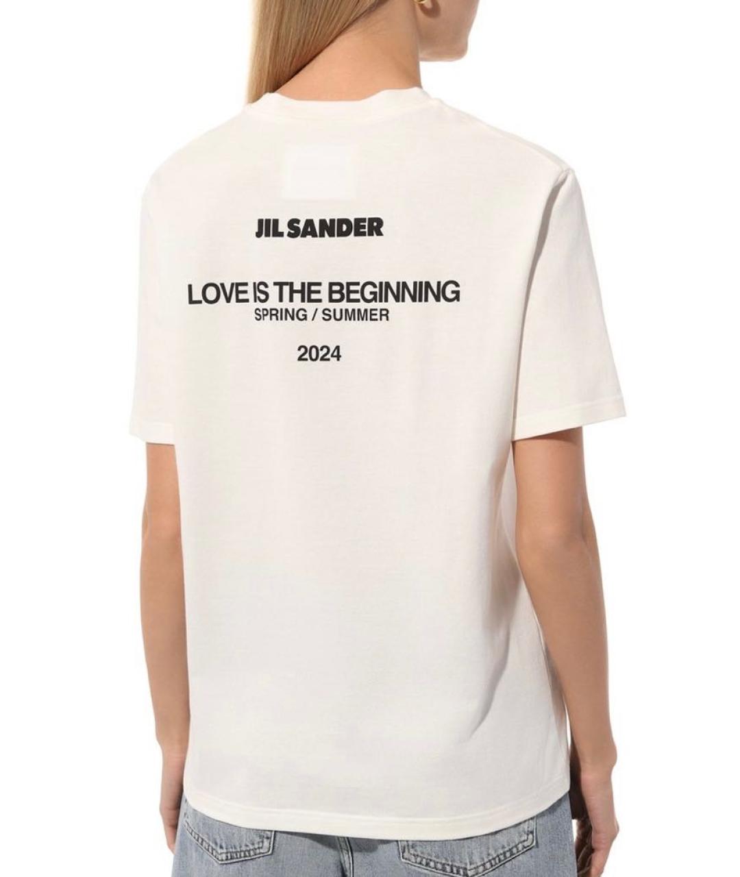 JIL SANDER Белая хлопковая футболка, фото 3