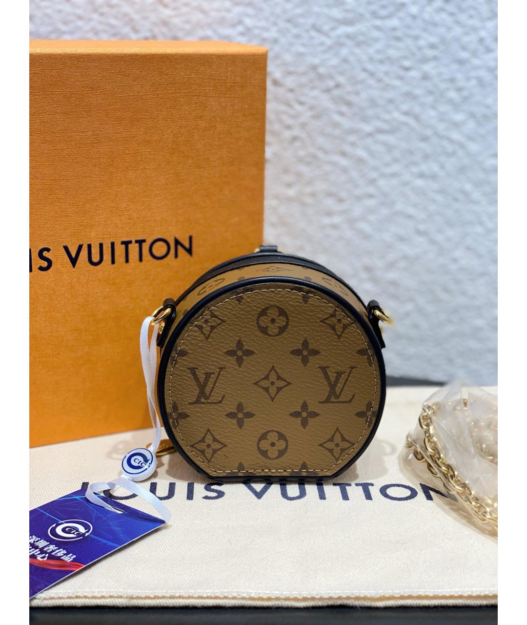 LOUIS VUITTON Коричневая кожаная сумка через плечо, фото 4