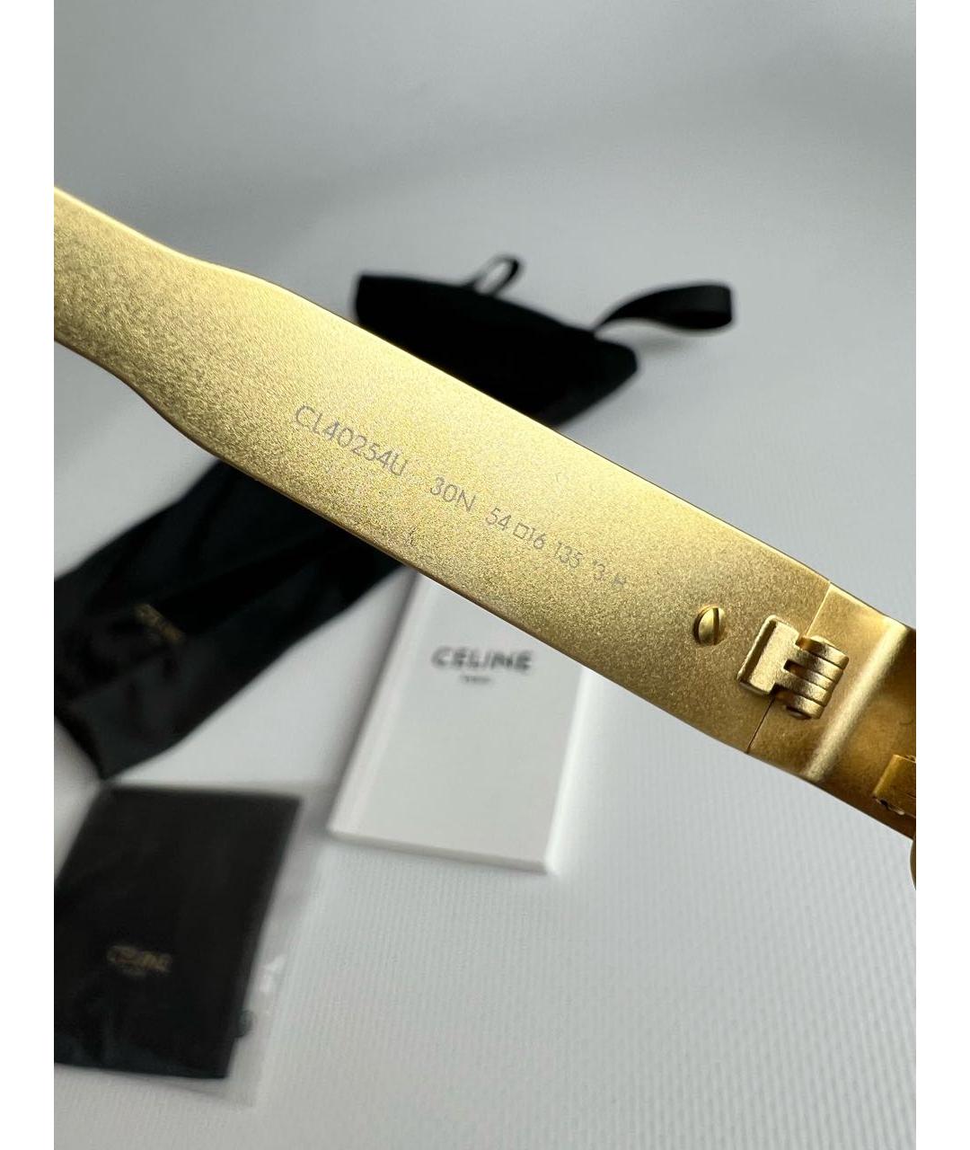 CELINE Золотые металлические солнцезащитные очки, фото 5