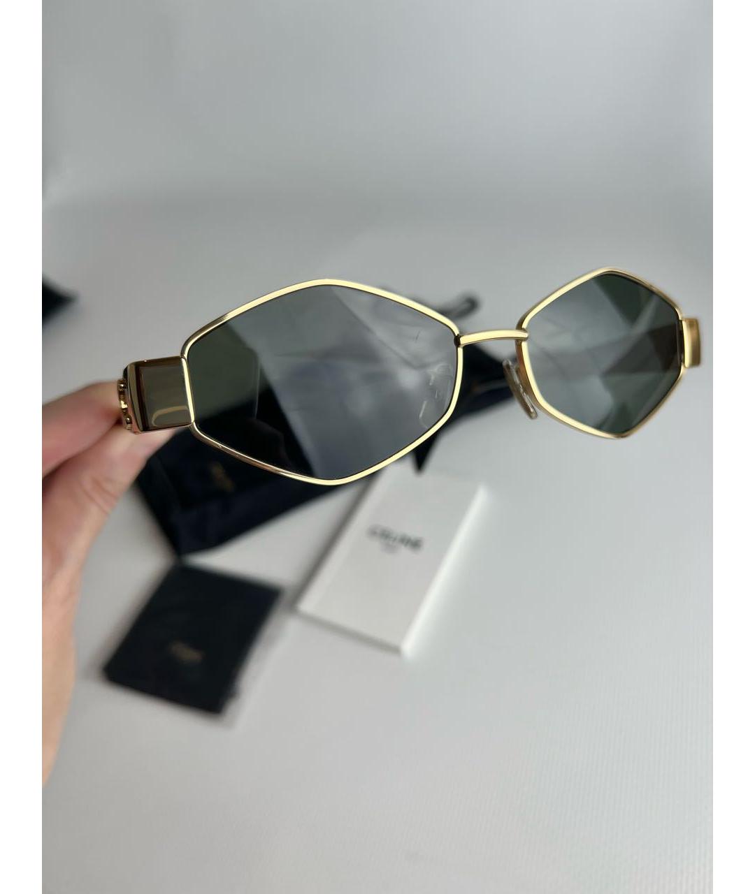 CELINE Золотые металлические солнцезащитные очки, фото 6