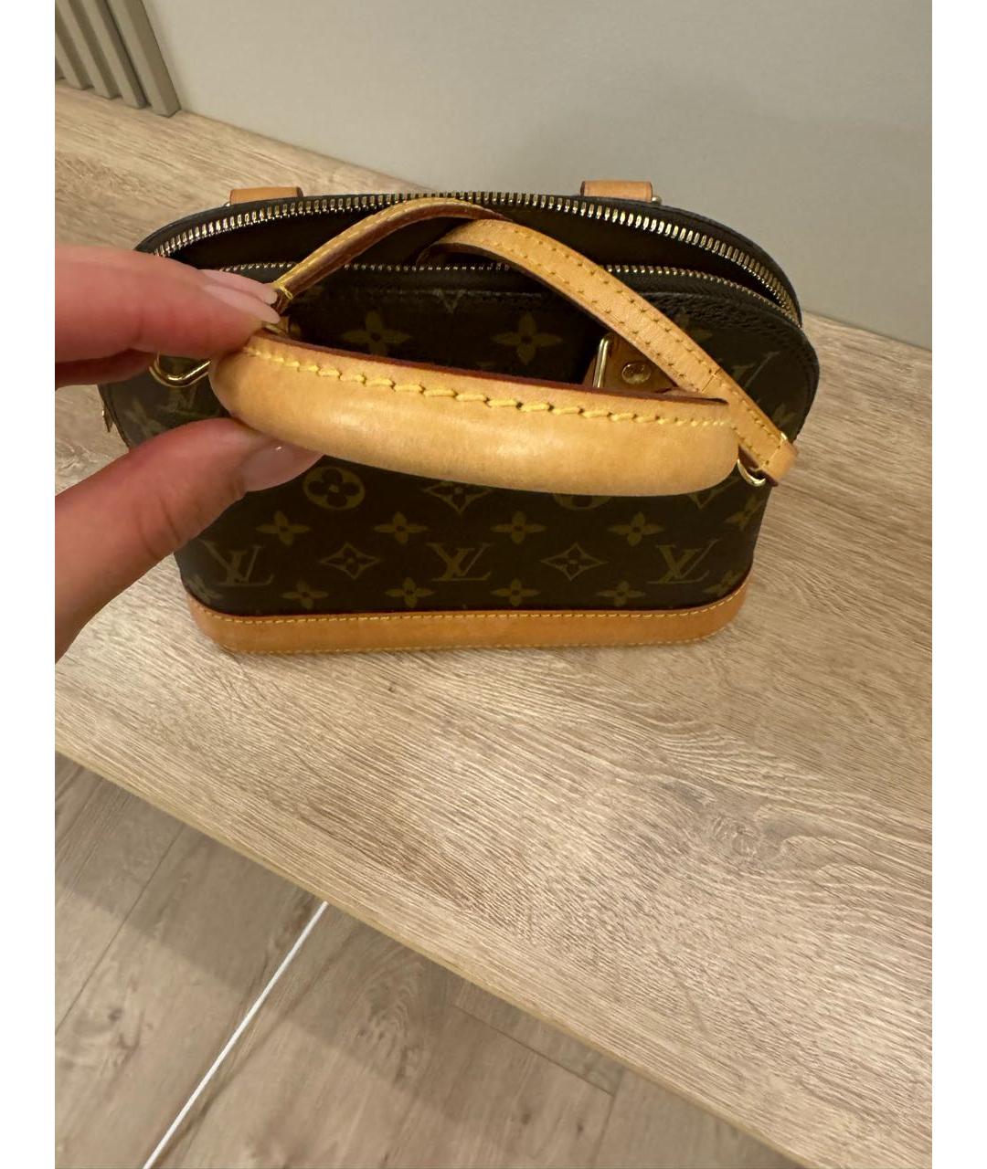 LOUIS VUITTON Коричневая кожаная сумка через плечо, фото 3