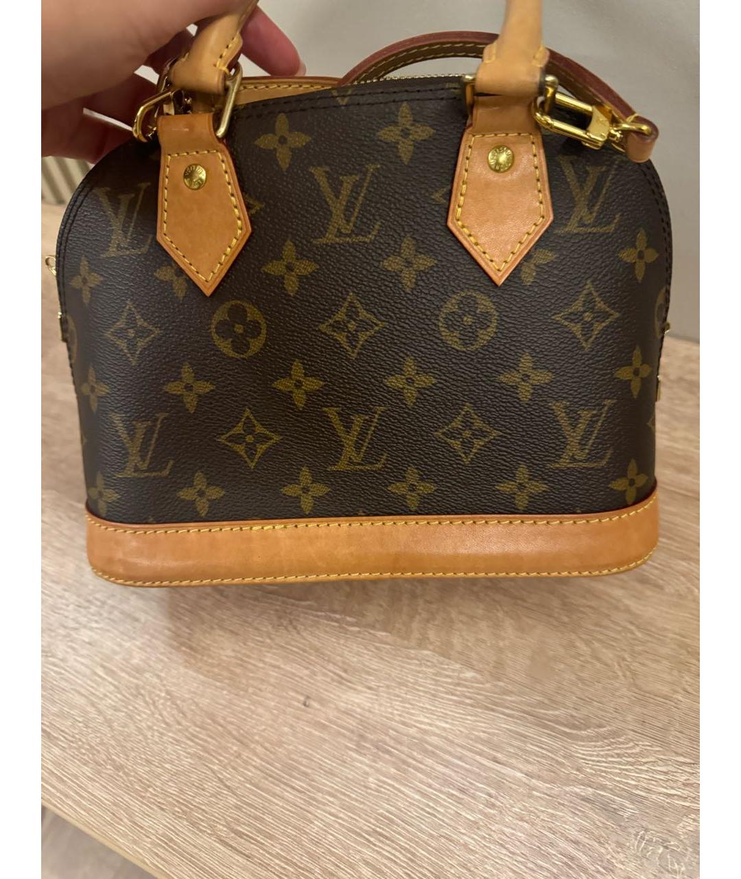 LOUIS VUITTON Коричневая кожаная сумка через плечо, фото 2