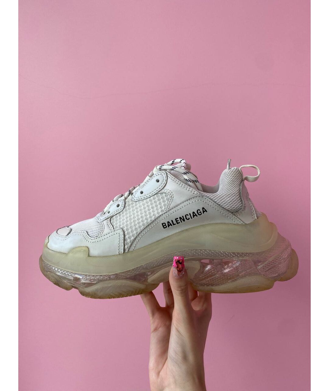 BALENCIAGA Белые кроссовки, фото 5
