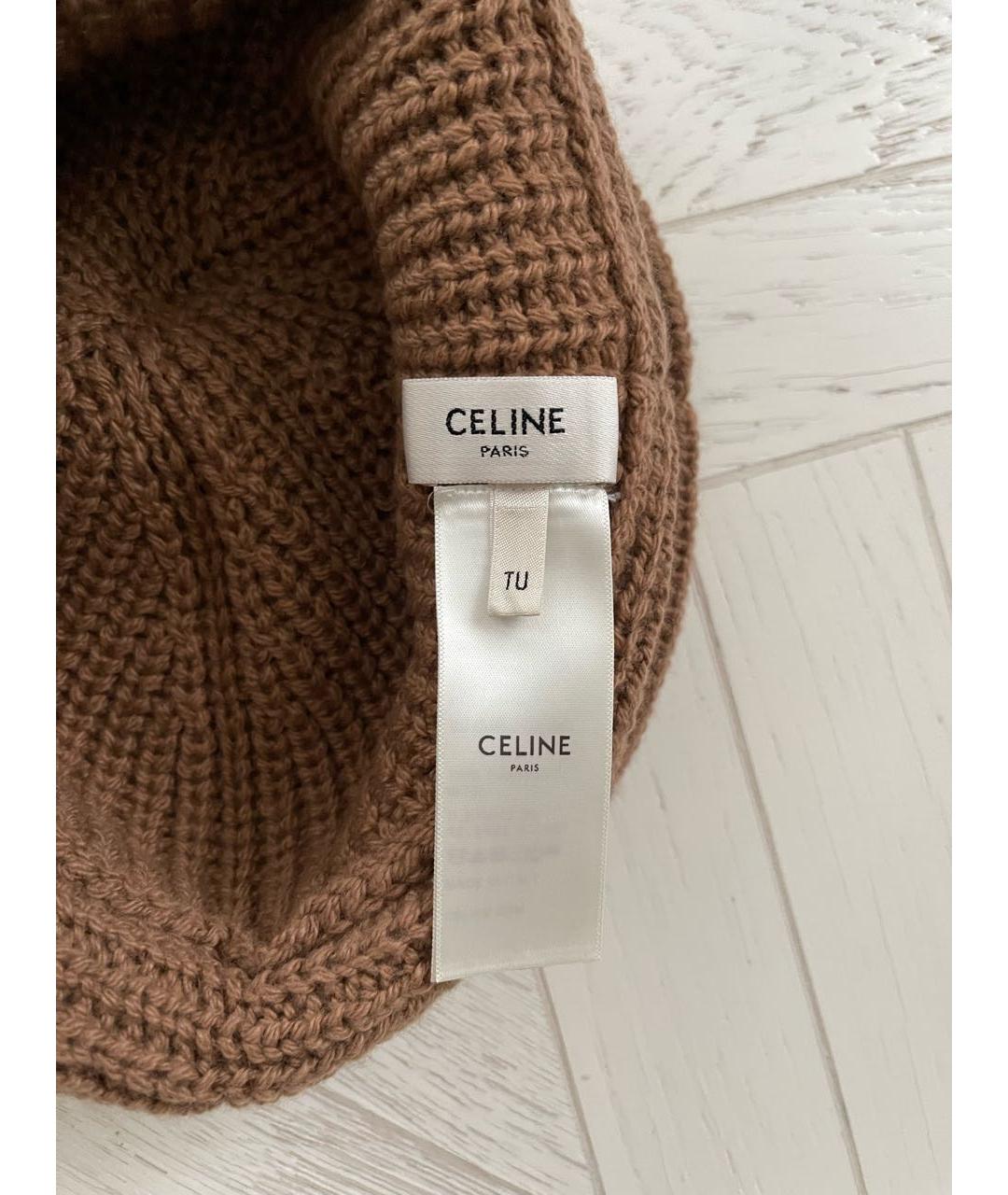 CELINE Бежевая кашемировая шапка, фото 5