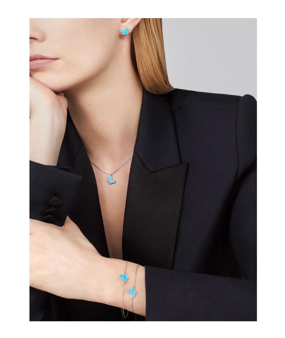 VAN CLEEF & ARPELS Бирюзовые серьги из белого золота, фото 2