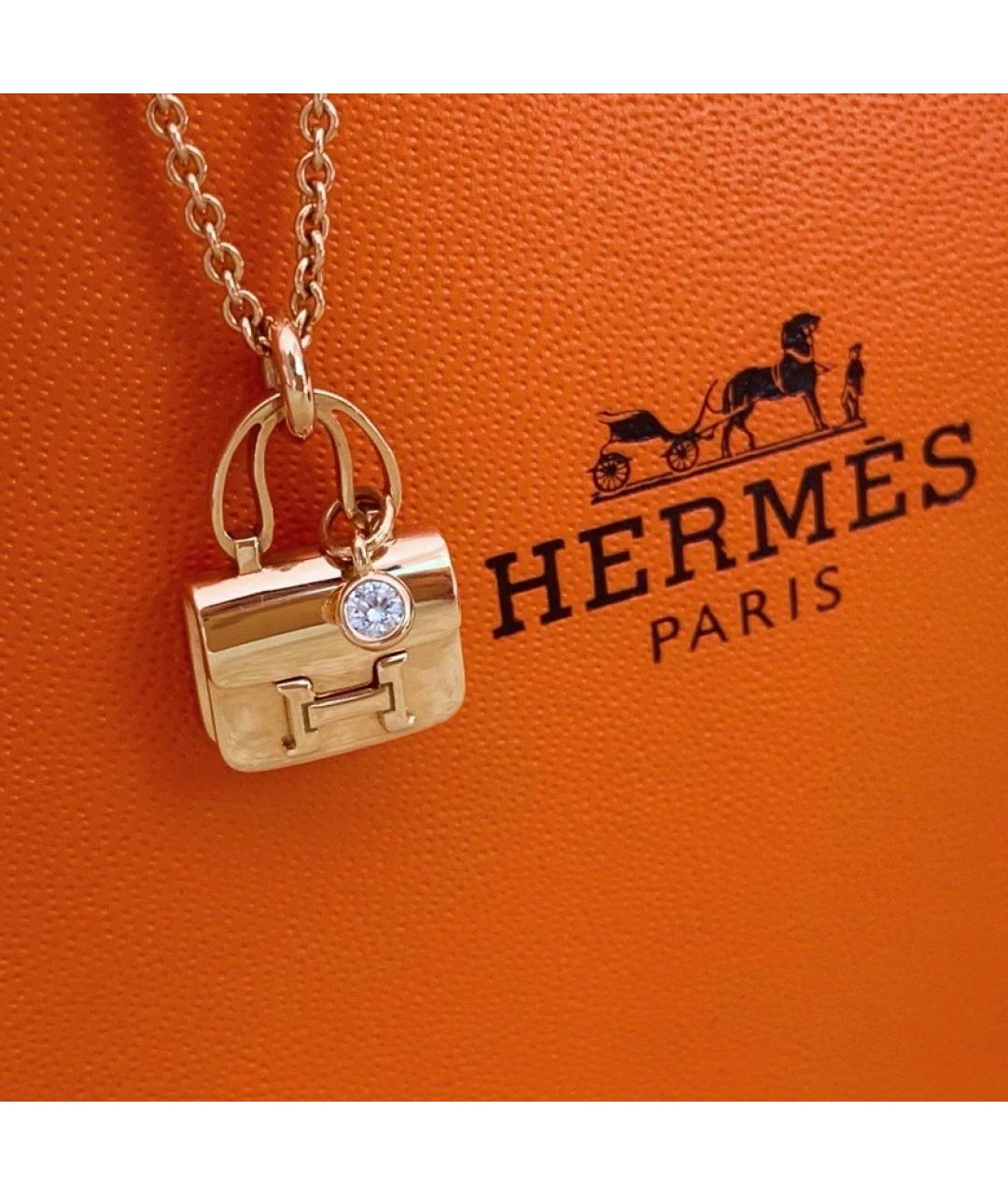 HERMES Розовое колье из розового золота, фото 4