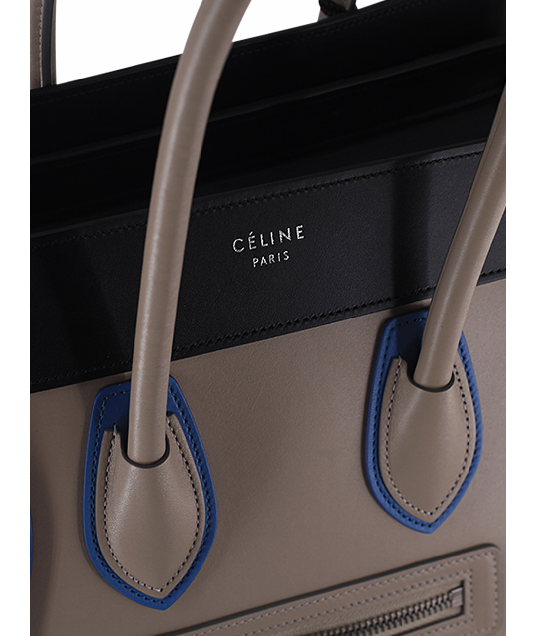 CELINE PRE-OWNED Бежевая кожаная сумка тоут, фото 4